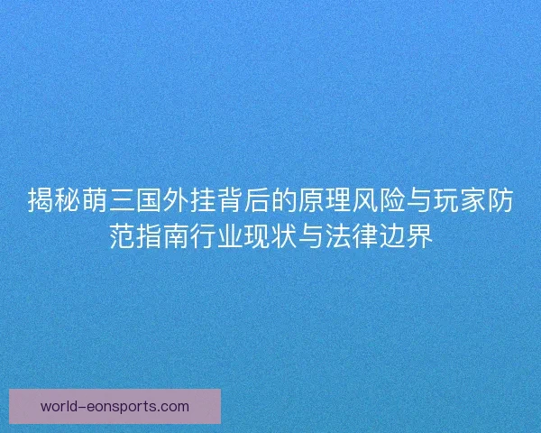 揭秘萌三国外挂背后的原理风险与玩家防范指南行业现状与法律边界